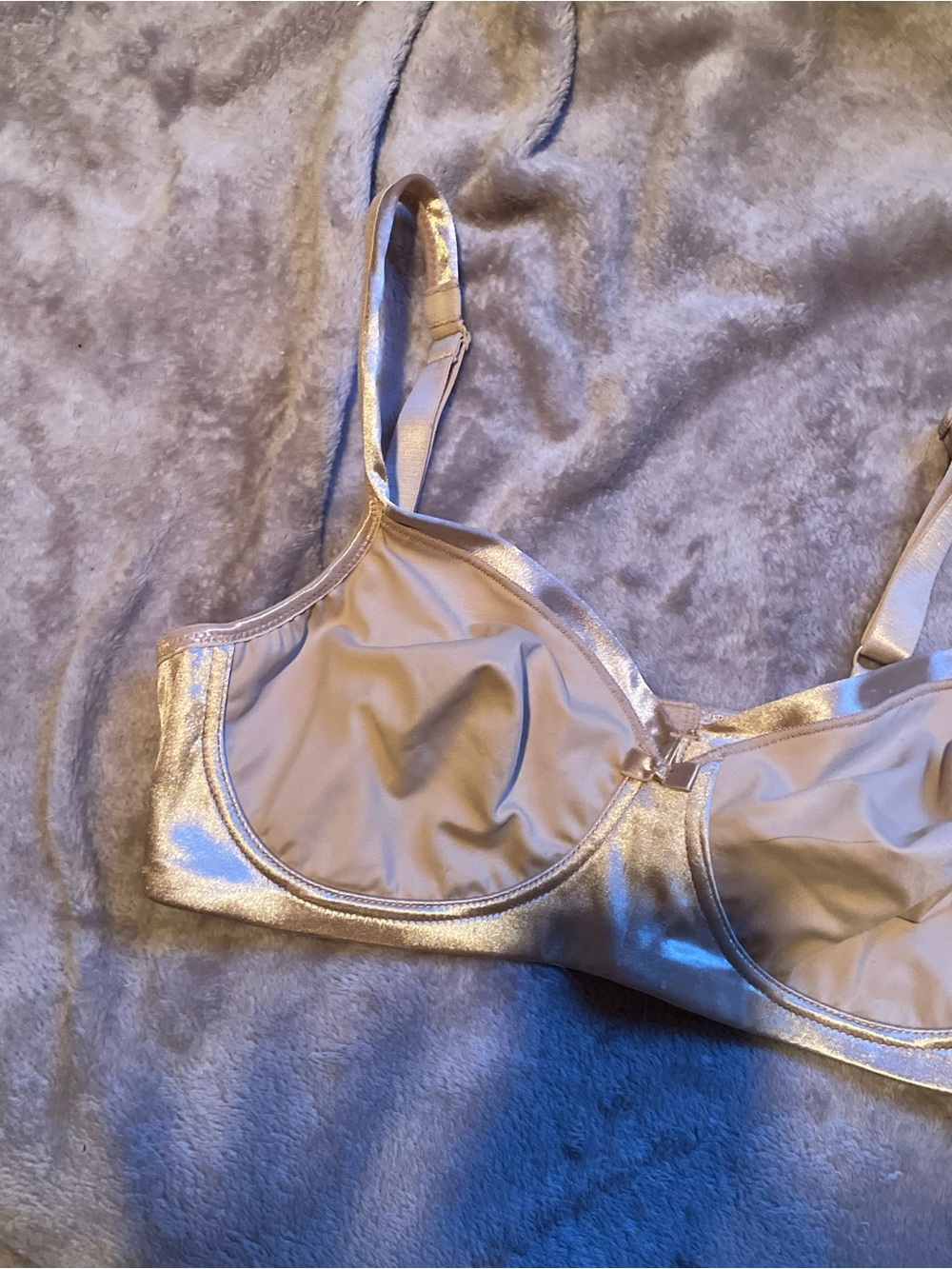 Breezies Women’s Shimmery Bra in Light Champagne color - Picture 2 of 7